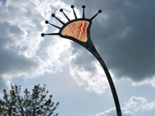 'Orange'. Steel with glass. Garden sculpture