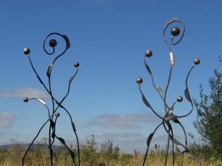 'Triffid Obelisk'. Garden sculpture/ plant climbing frame